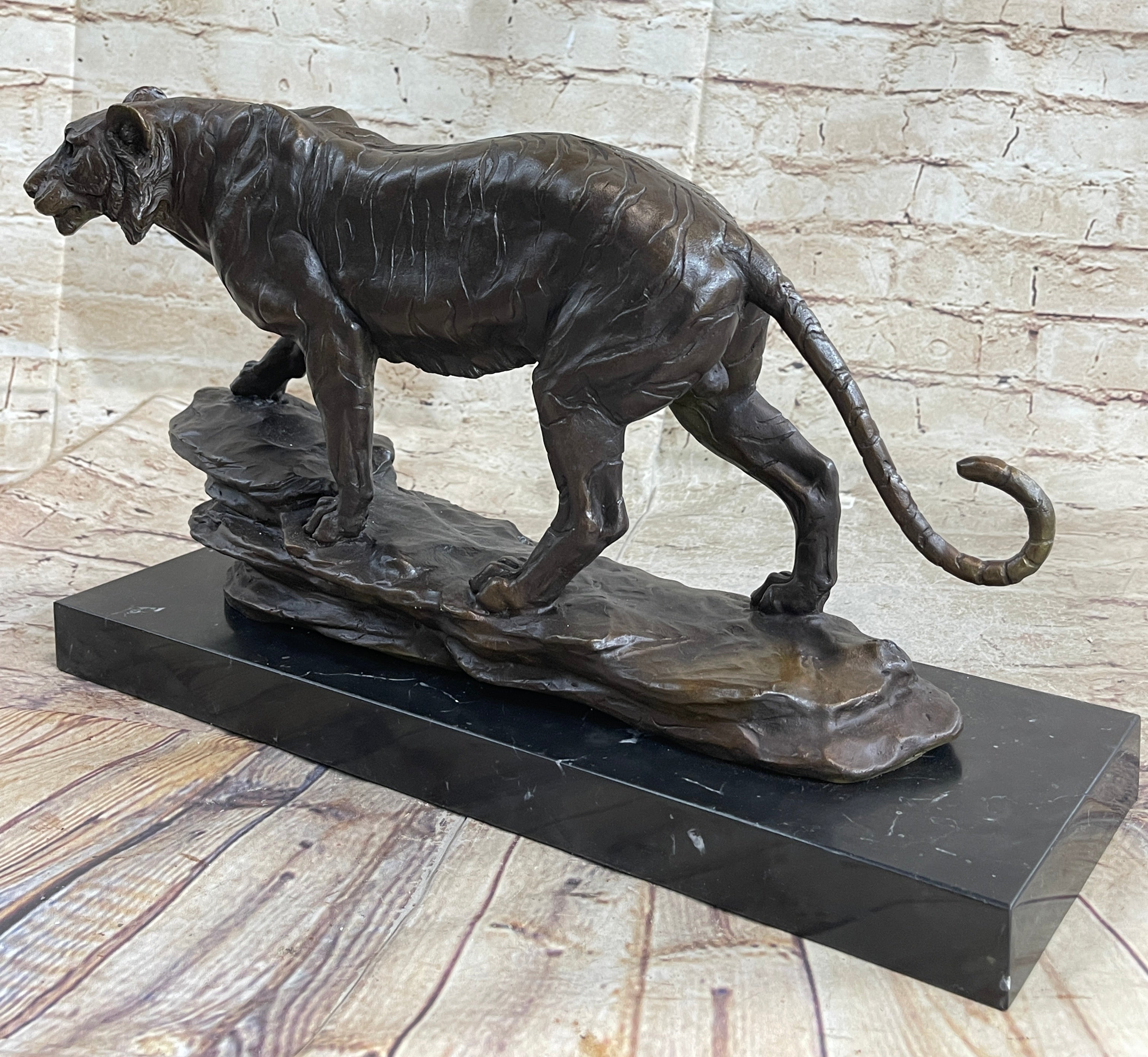 Antoine Louis Barye Antique Reproduction Tiger Bronze Sculpture