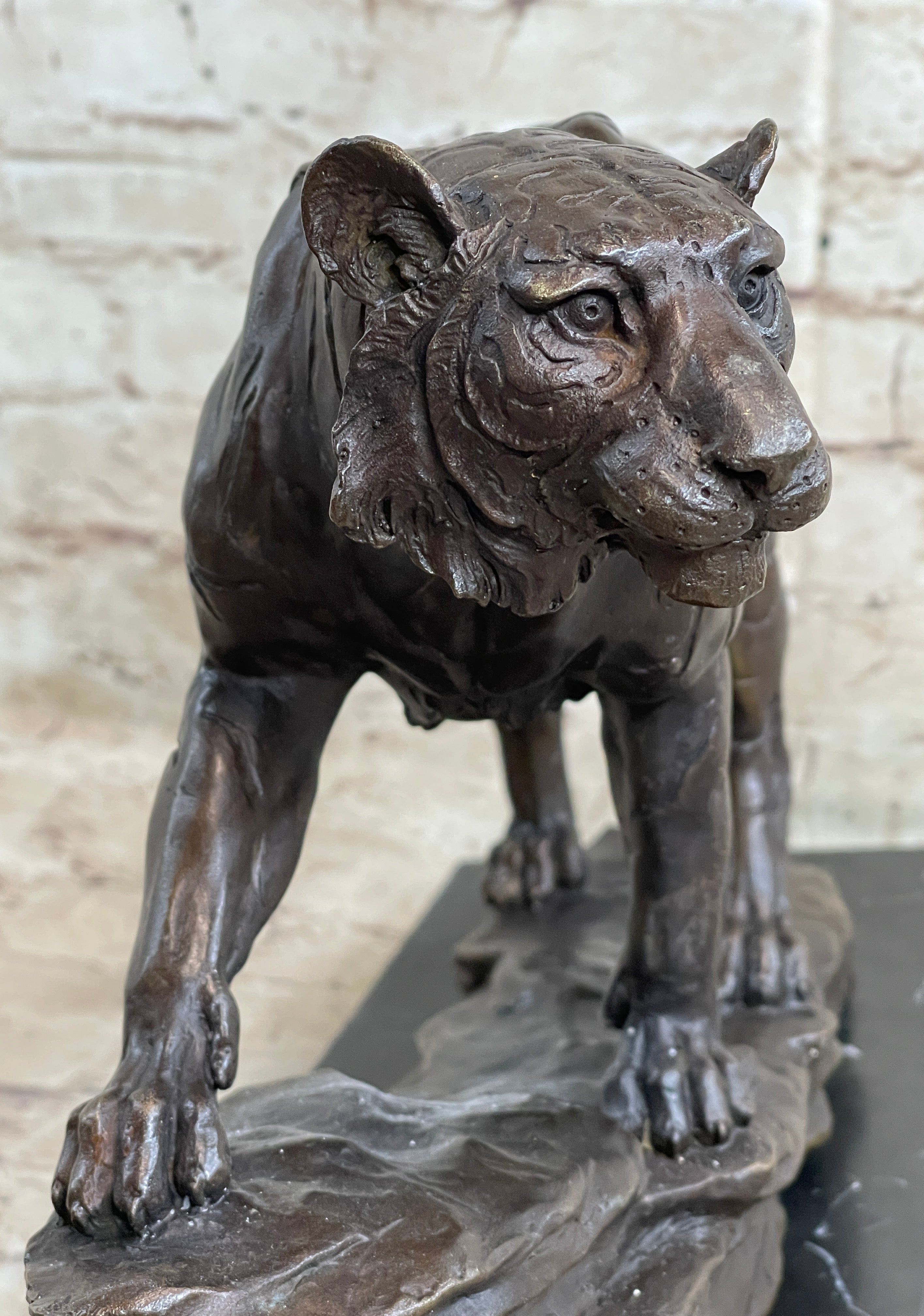 Antoine Louis Barye Antique Reproduction Tiger Bronze Sculpture
