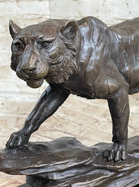Antoine Louis Barye Antique Reproduction Tiger Bronze Sculpture