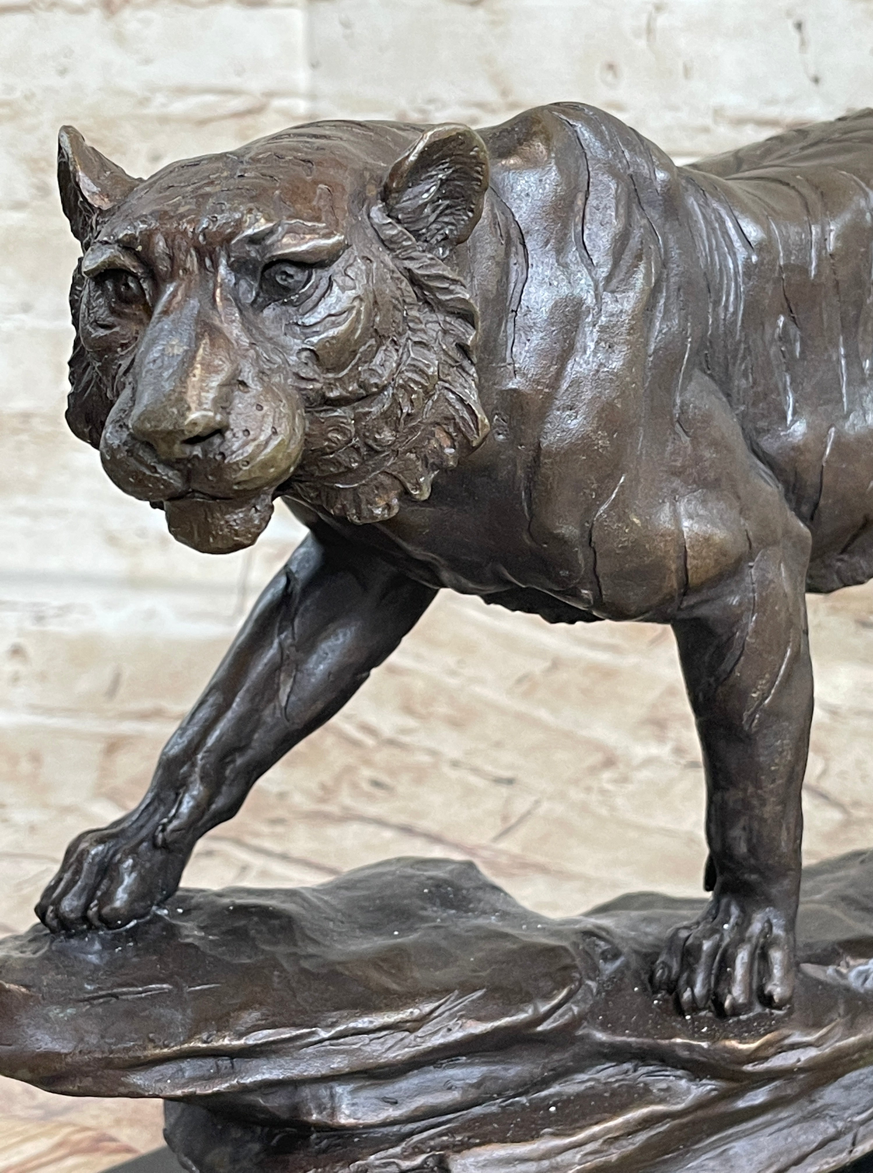 Antoine Louis Barye Antique Reproduction Tiger Bronze Sculpture