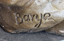 Signed Barye African Wild Cat Jungle Lion Bronze Sculpture
