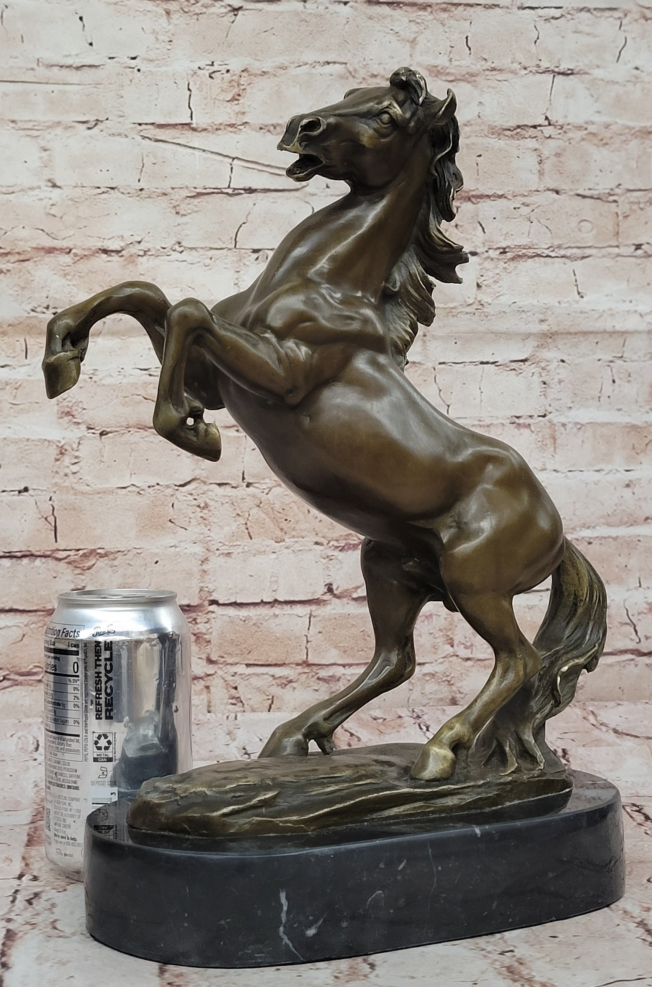 Rearing Stallion Horse Bronze Sculpture by Lecourtier