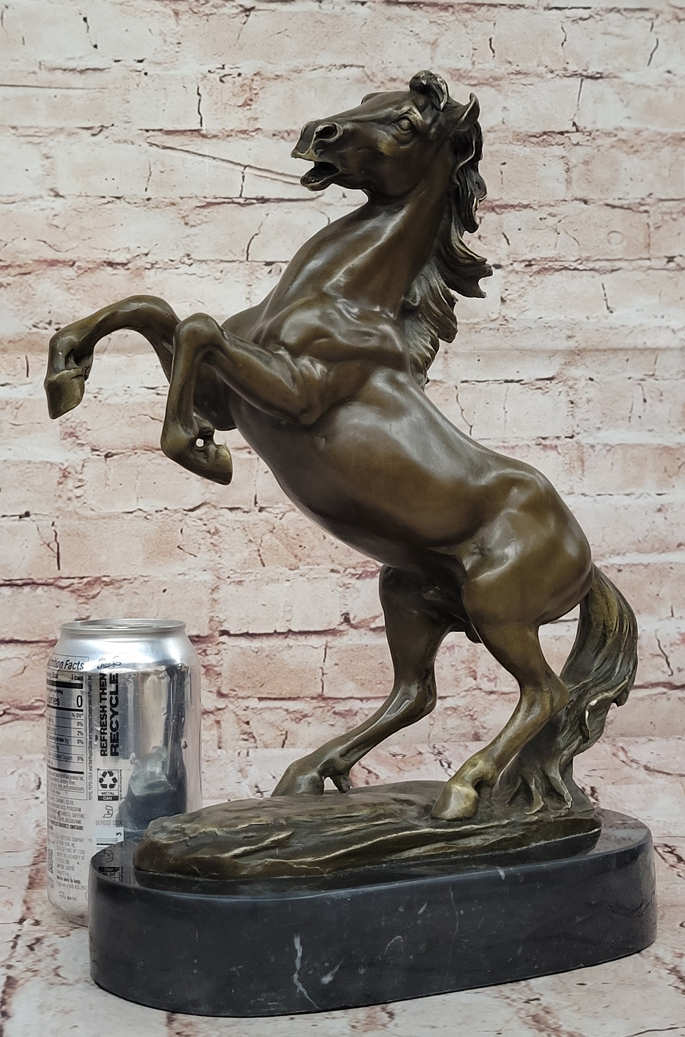 Rearing Stallion Horse Bronze Sculpture by Lecourtier