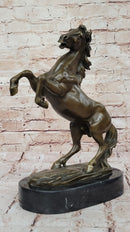Rearing Stallion Horse Bronze Sculpture by Lecourtier