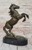 Rearing Stallion Horse Bronze Sculpture by Lecourtier