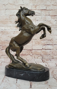Rearing Stallion Horse Bronze Sculpture by Lecourtier