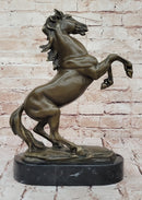 Rearing Stallion Horse Bronze Sculpture by Lecourtier