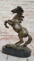 Rearing Stallion Horse Bronze Sculpture by Lecourtier
