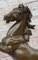 Rearing Stallion Horse Bronze Sculpture by Lecourtier