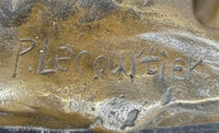 Rearing Stallion Horse Bronze Sculpture by Lecourtier