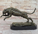 Panther Jumping Bronze Sculpture Cubism Cougar Puma Feline