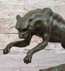 Panther Jumping Bronze Sculpture Cubism Cougar Puma Feline