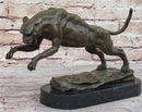 Panther Jumping Bronze Sculpture Cubism Cougar Puma Feline