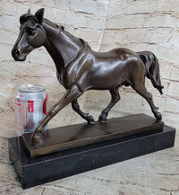 Signed Prosper Lecourtier Racing Horse Stallion Hot Cast Sculpture