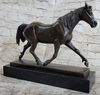 Signed Prosper Lecourtier Racing Horse Stallion Hot Cast Sculpture