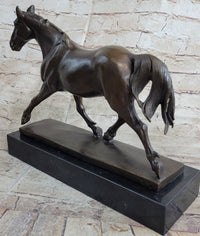 Signed Prosper Lecourtier Racing Horse Stallion Hot Cast Sculpture