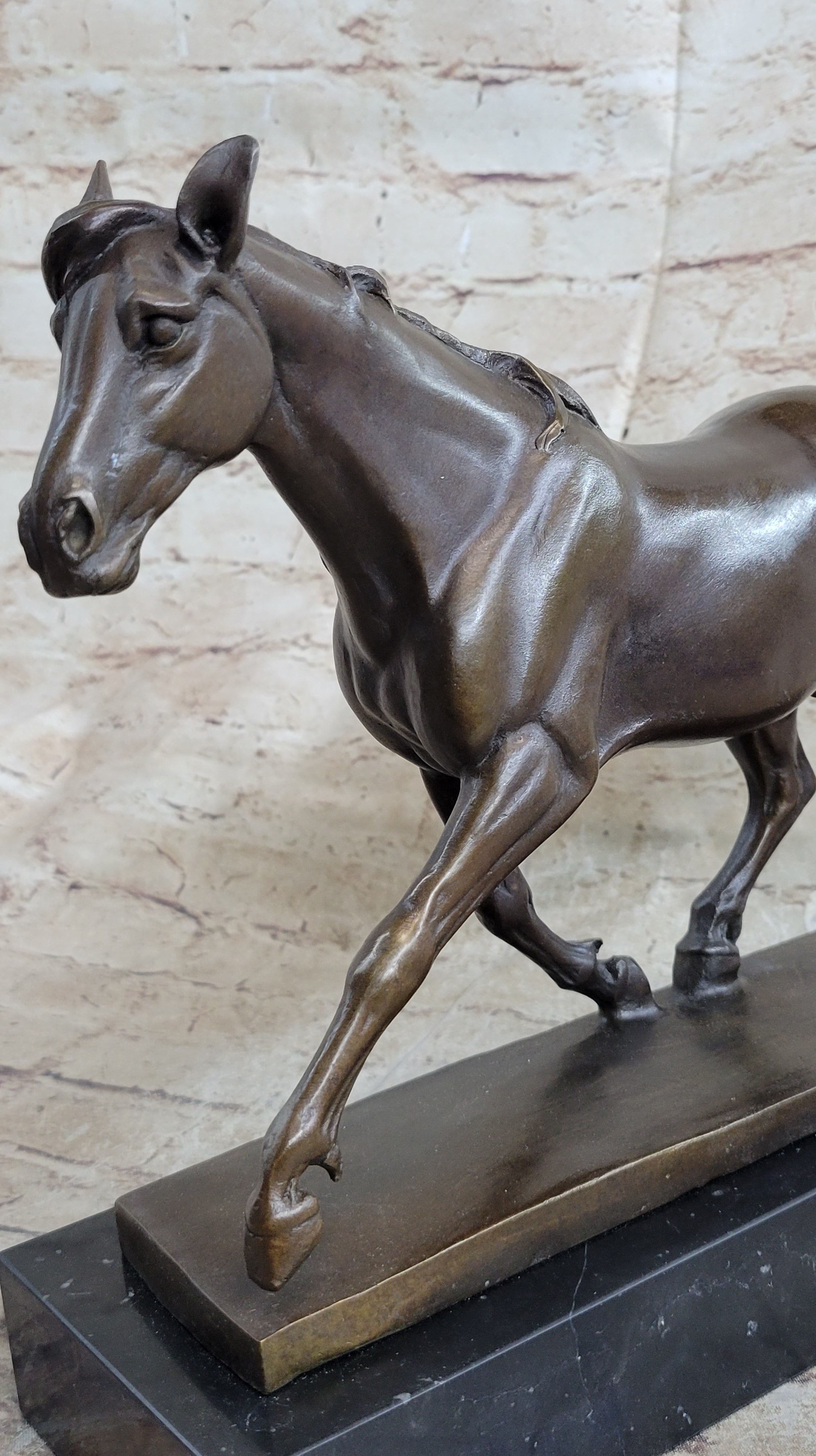 Signed Prosper Lecourtier Racing Horse Stallion Hot Cast Sculpture