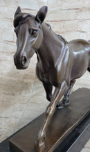 Signed Prosper Lecourtier Racing Horse Stallion Hot Cast Sculpture