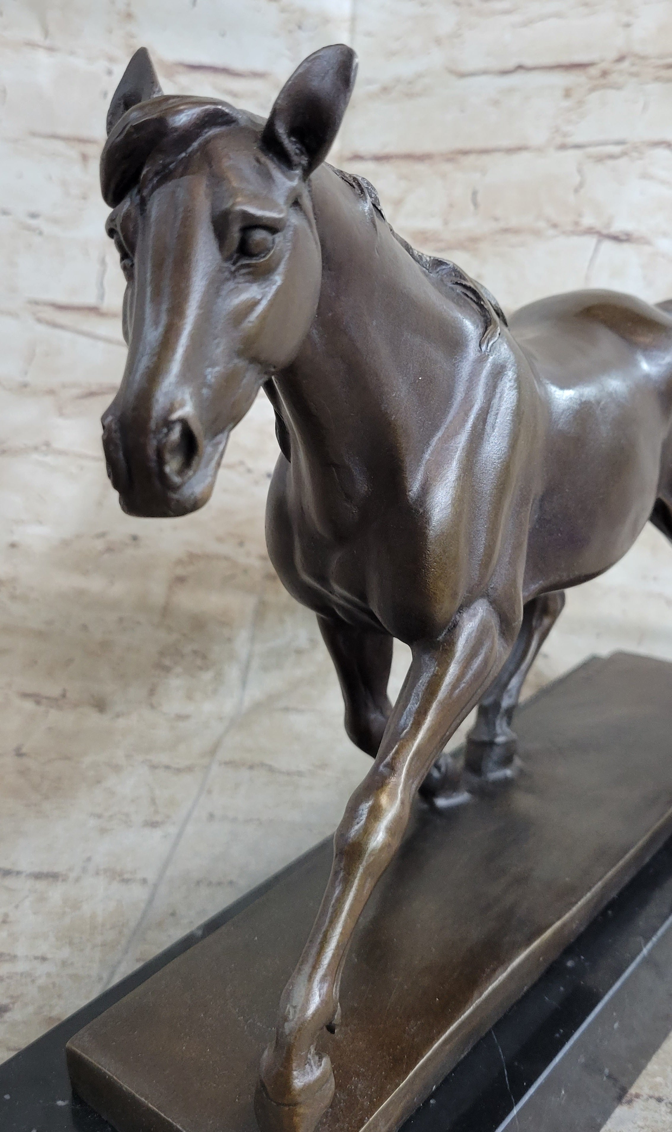 Signed Prosper Lecourtier Racing Horse Stallion Hot Cast Sculpture