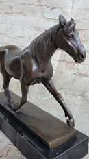 Signed Prosper Lecourtier Racing Horse Stallion Hot Cast Sculpture
