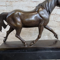 Signed Prosper Lecourtier Racing Horse Stallion Hot Cast Sculpture