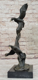 Flying Ducks Family Bronze Sculpture Marble Base 17" x 15"