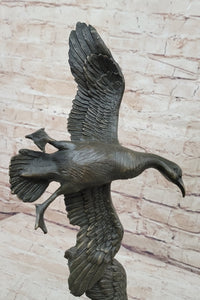Flying Ducks Family Bronze Sculpture Marble Base 17" x 15"