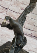 Flying Ducks Family Bronze Sculpture Marble Base 17" x 15"