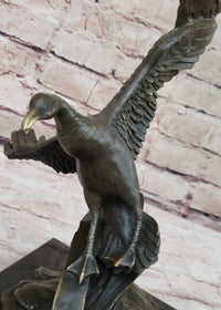 Flying Ducks Family Bronze Sculpture Marble Base 17" x 15"