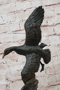 Flying Ducks Family Bronze Sculpture Marble Base 17" x 15"