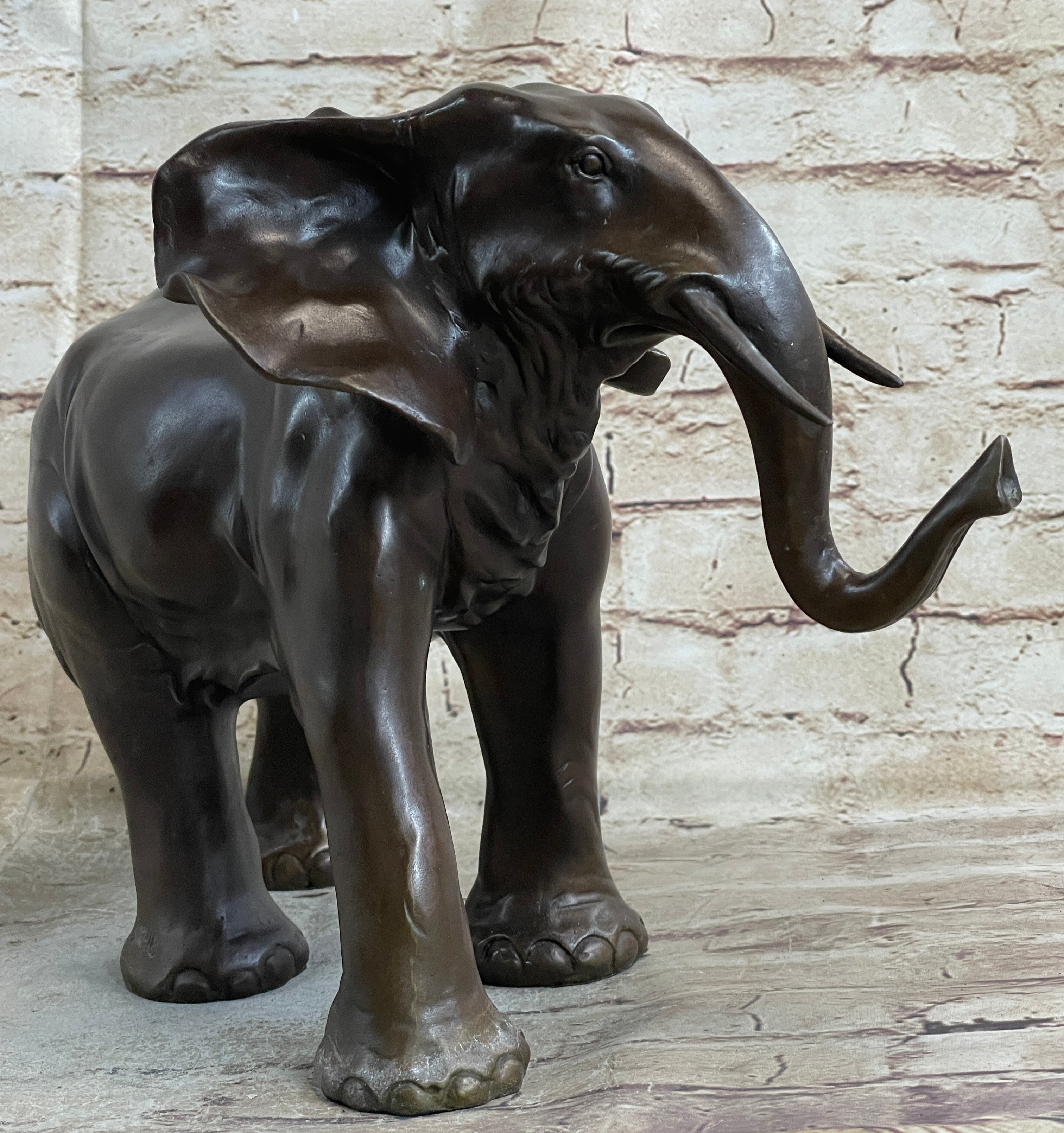 Happy Lucky Elephant Bronze by Barye Sculpture Hot Cast Art