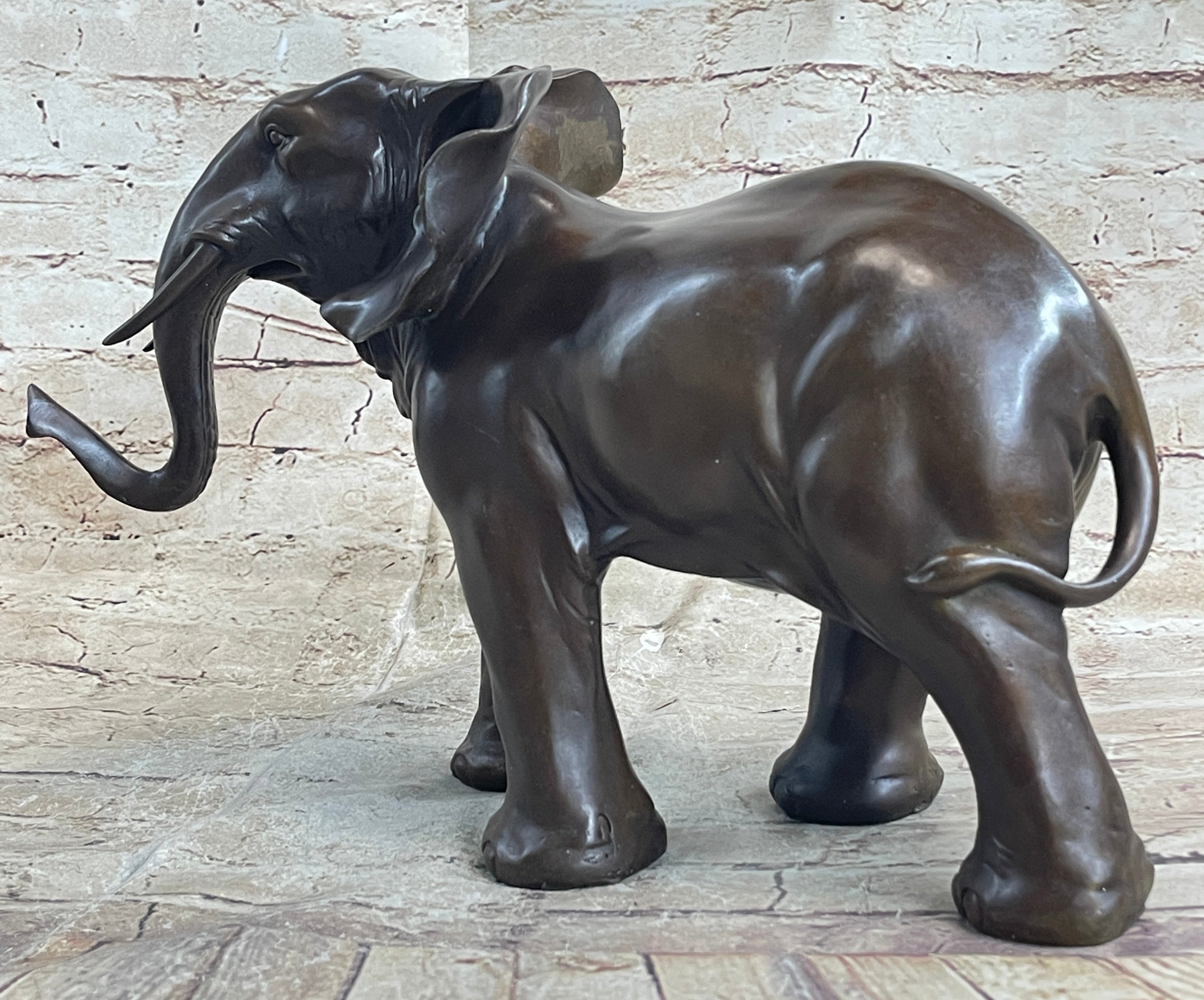 Happy Lucky Elephant Bronze by Barye Sculpture Hot Cast Art