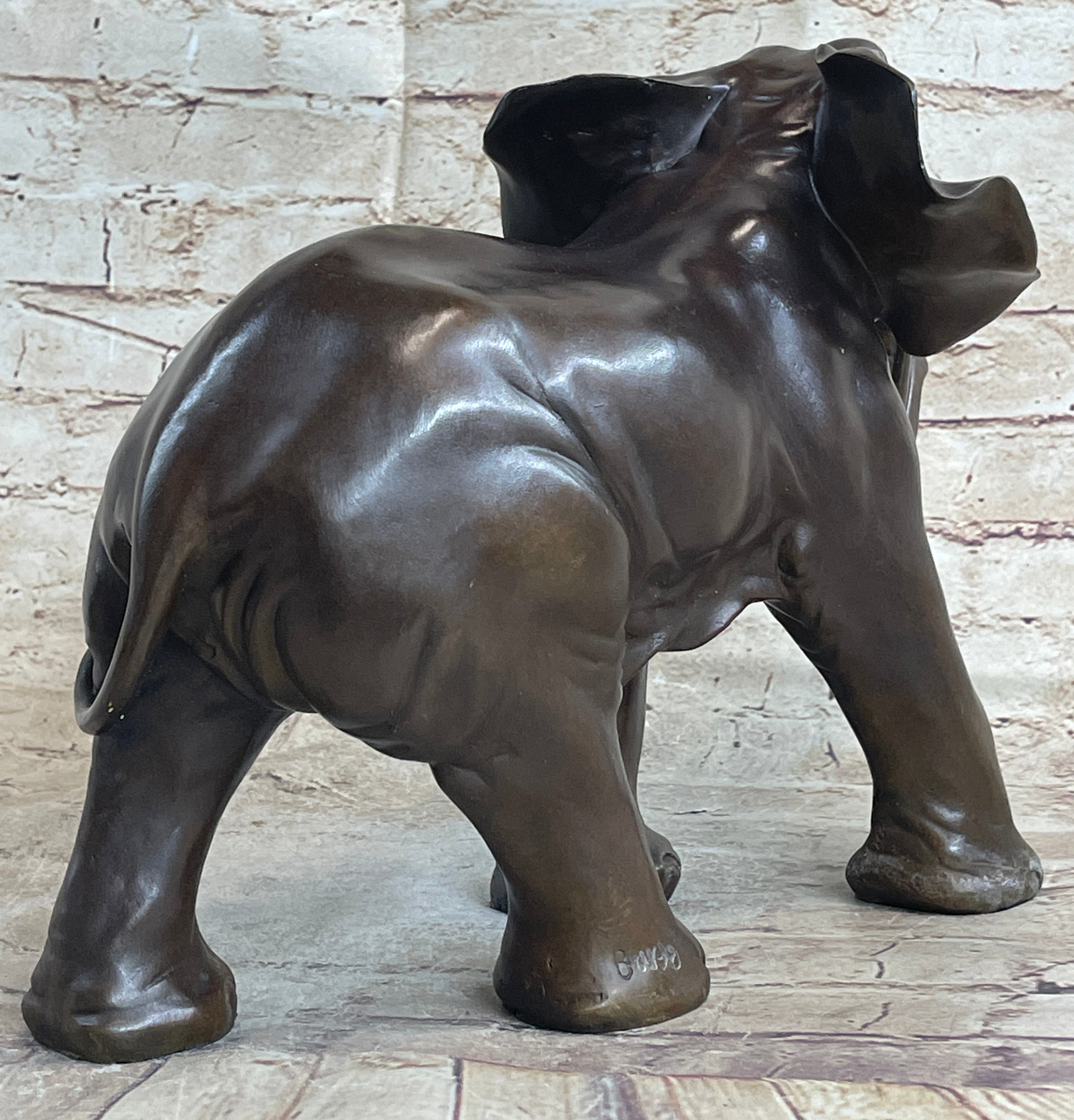 Happy Lucky Elephant Bronze by Barye Sculpture Hot Cast Art