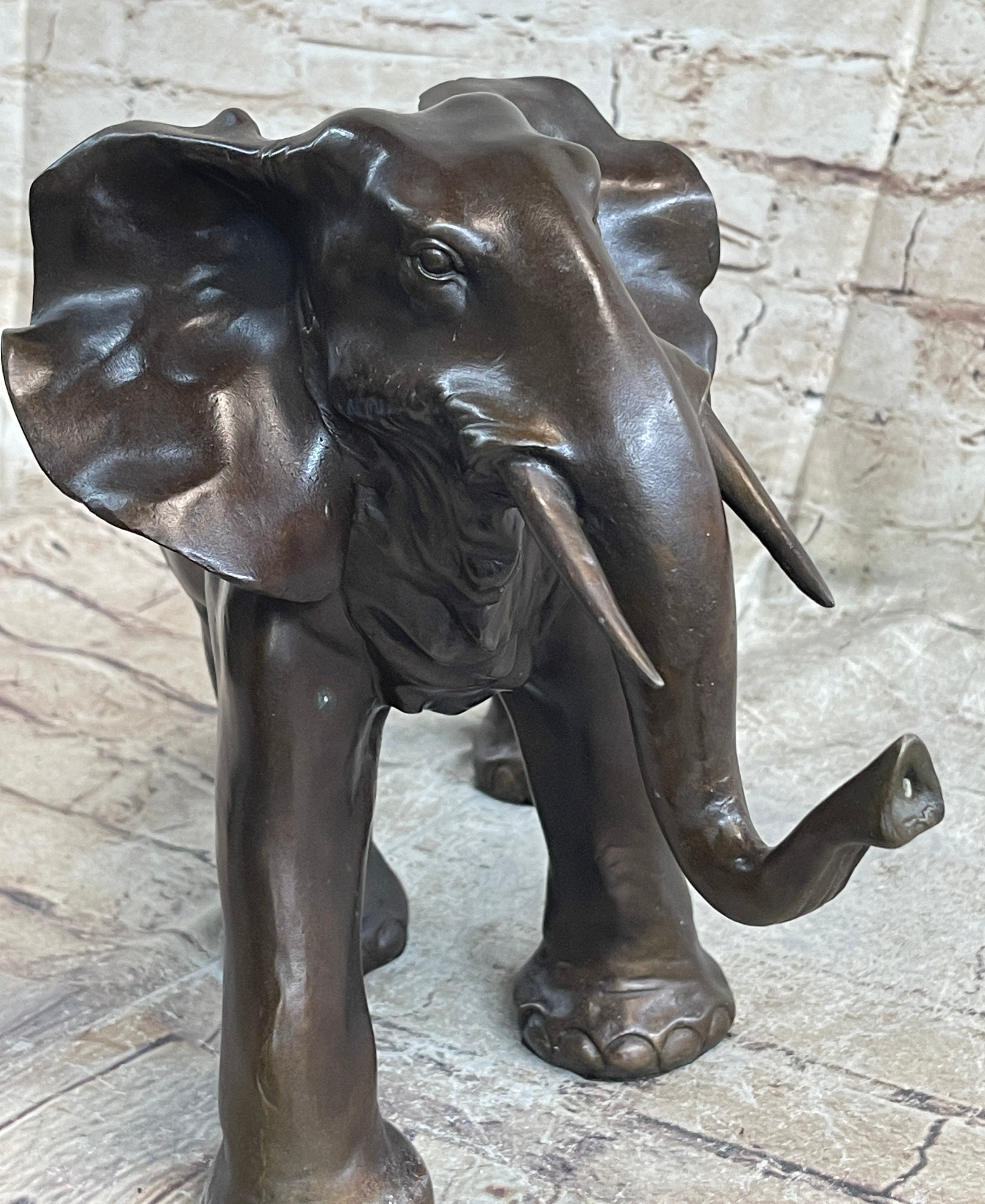 Happy Lucky Elephant Bronze by Barye Sculpture Hot Cast Art