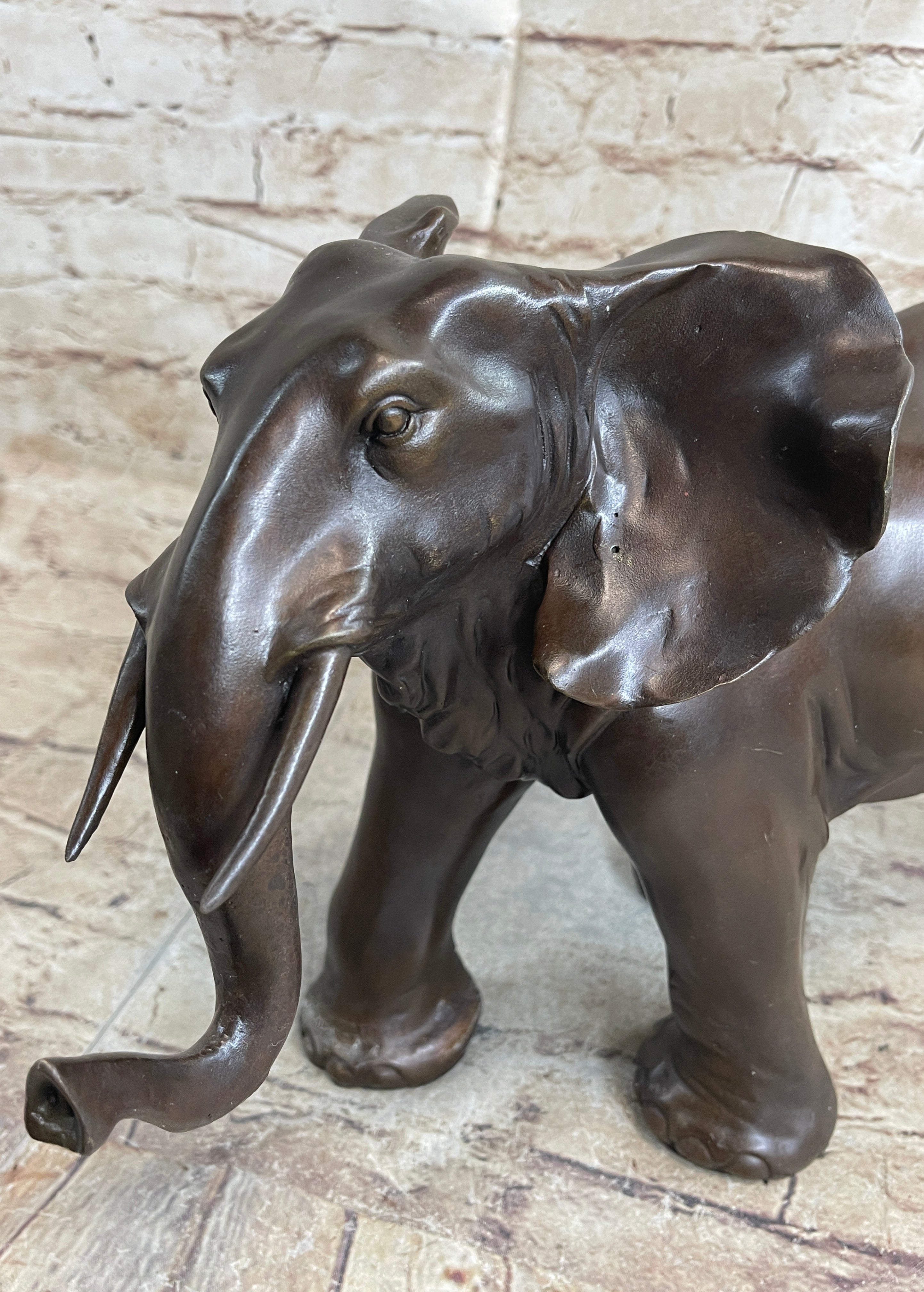 Happy Lucky Elephant Bronze by Barye Sculpture Hot Cast Art