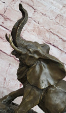 Signed Large African Elephant Bronze Sculpture by Barye Art