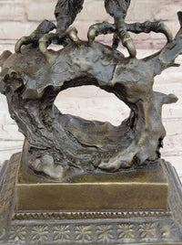 BRONZE Eagle Hawk Falcon Osprey Garden Park Zoo Statue Marble Base Figure Decor