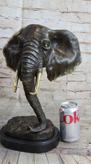 Abstract Floating Elephant Head Bust Bronze Art Africa
