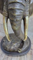Abstract Floating Elephant Head Bust Bronze Art Africa