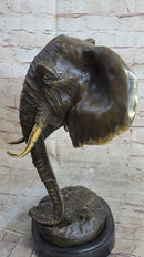 Abstract Floating Elephant Head Bust Bronze Art Africa