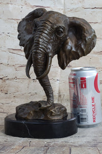 Milo Large Elephant Bust Bronze Sculpture Wildlife Safari
