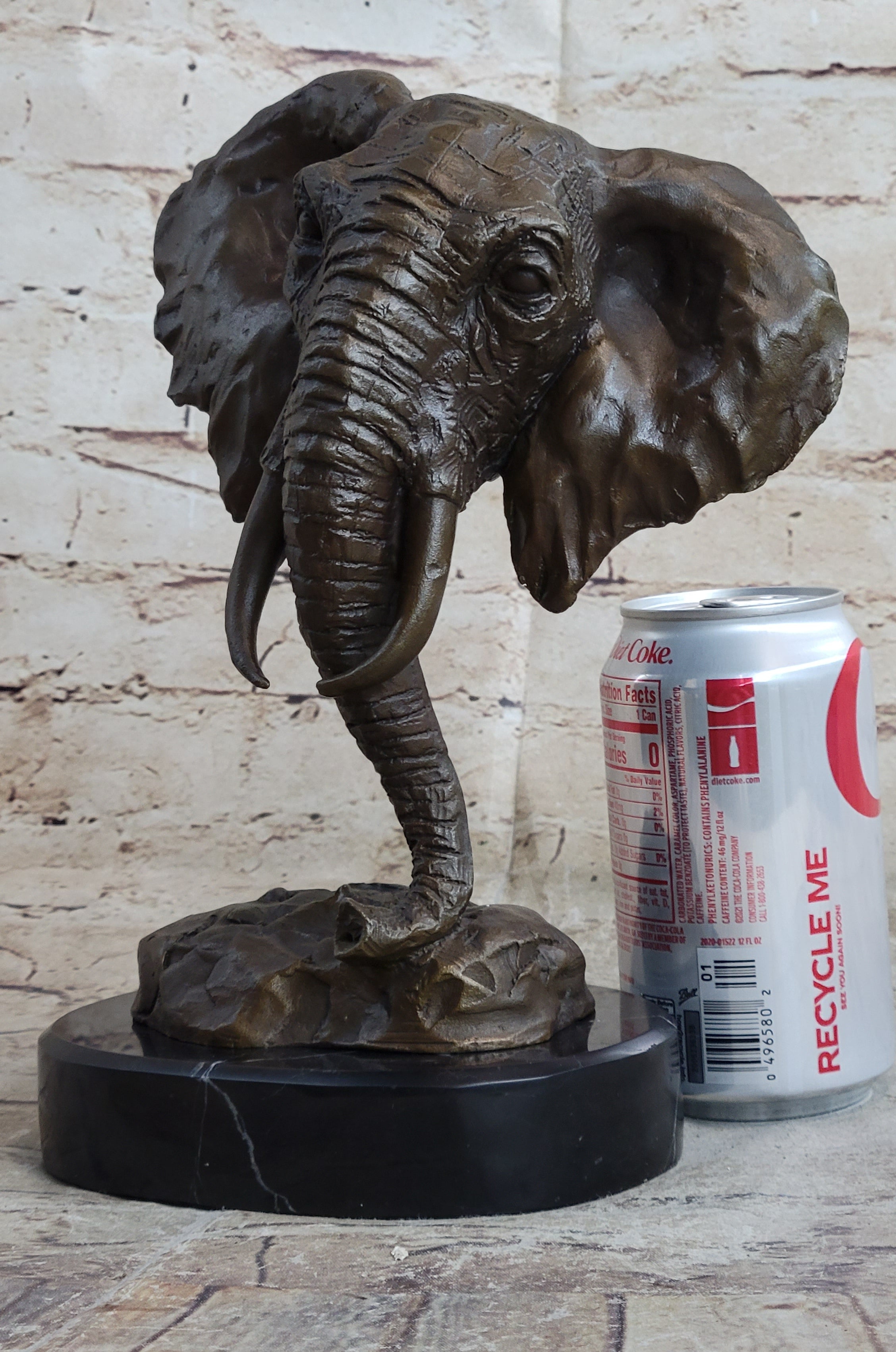 Milo Large Elephant Bust Bronze Sculpture Wildlife Safari