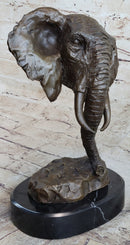 Milo Large Elephant Bust Bronze Sculpture Wildlife Safari