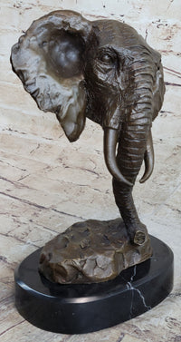 Milo Large Elephant Bust Bronze Sculpture Wildlife Safari