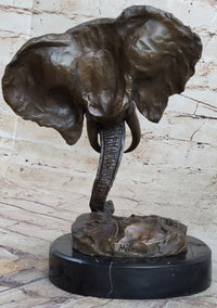 Milo Large Elephant Bust Bronze Sculpture Wildlife Safari