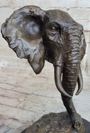Milo Large Elephant Bust Bronze Sculpture Wildlife Safari