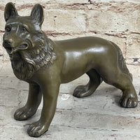 German Shepherd Puppy Bronze Sculpture Collectible 6" x 9"