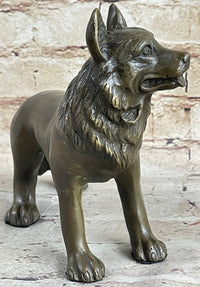 German Shepherd Puppy Bronze Sculpture Collectible 6" x 9"