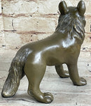 German Shepherd Puppy Bronze Sculpture Collectible 6" x 9"