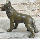 German Shepherd Puppy Bronze Sculpture Collectible 6" x 9"